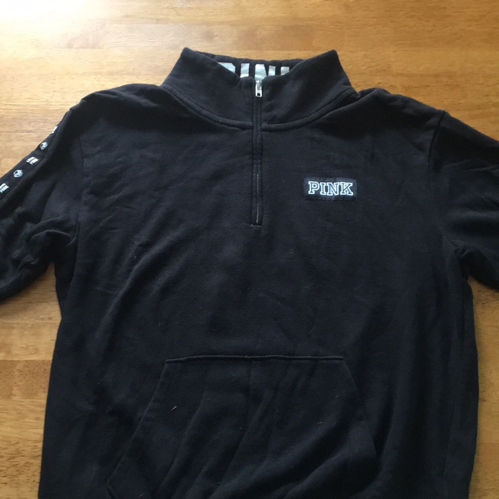 Pink quarter zip sweatshirt